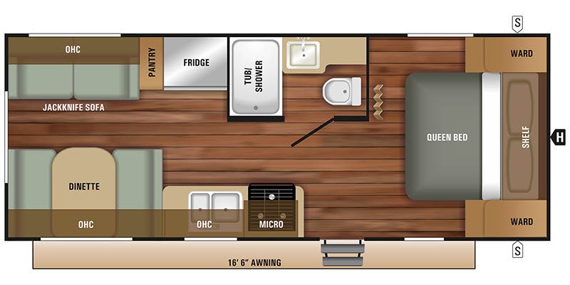 2018 STARCRAFT AUTUMN RIDGE 21FB, , floor-plans-day image number 0